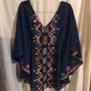 Navy Blue Kimono Sleeve Tunic NWT